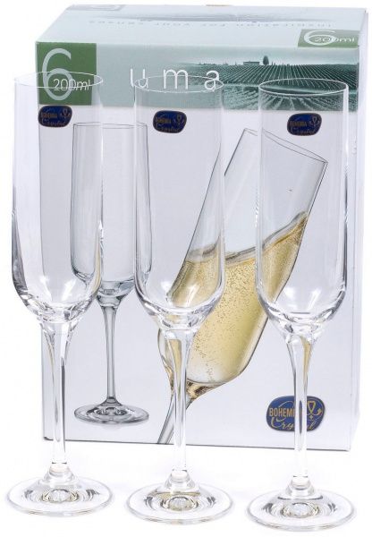Набір бокалів для шампанського Uma 200 мл 6 шт. Bohemia