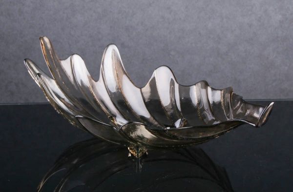 Ваза стеклянная коричневая HOJA PARRA 14х49 см San Miguel