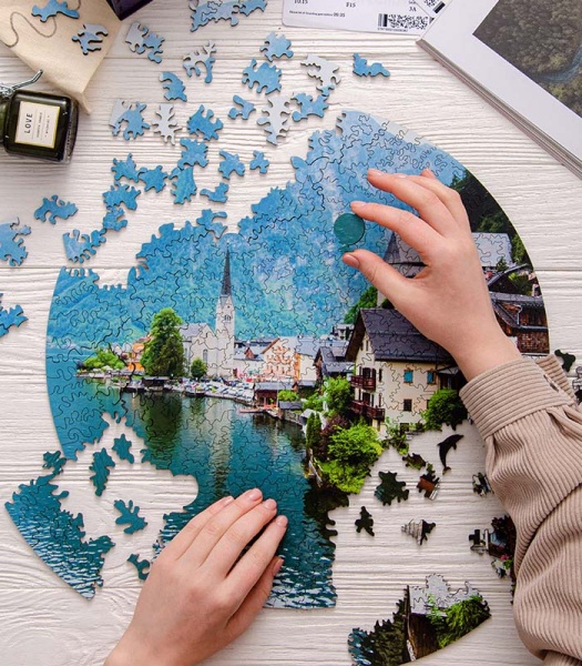 Пазл дерев'яний Гальштат 40 см PuzzleUp 