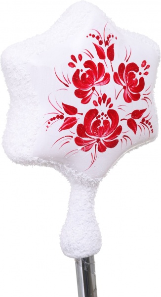 Верхівка скляна з блискітками Зірка еліт 20 см комбінована в асортименті 