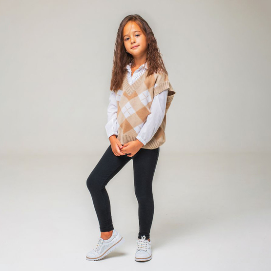 Жилет для дівчинки ART KNIT Ромб р.140 бежевий 