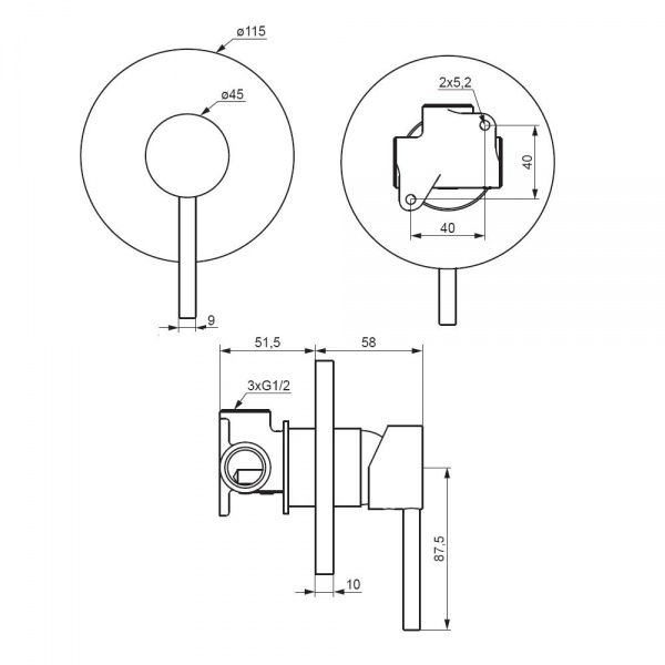 Смеситель для душа Damixa Scandinavian Pure 367500300