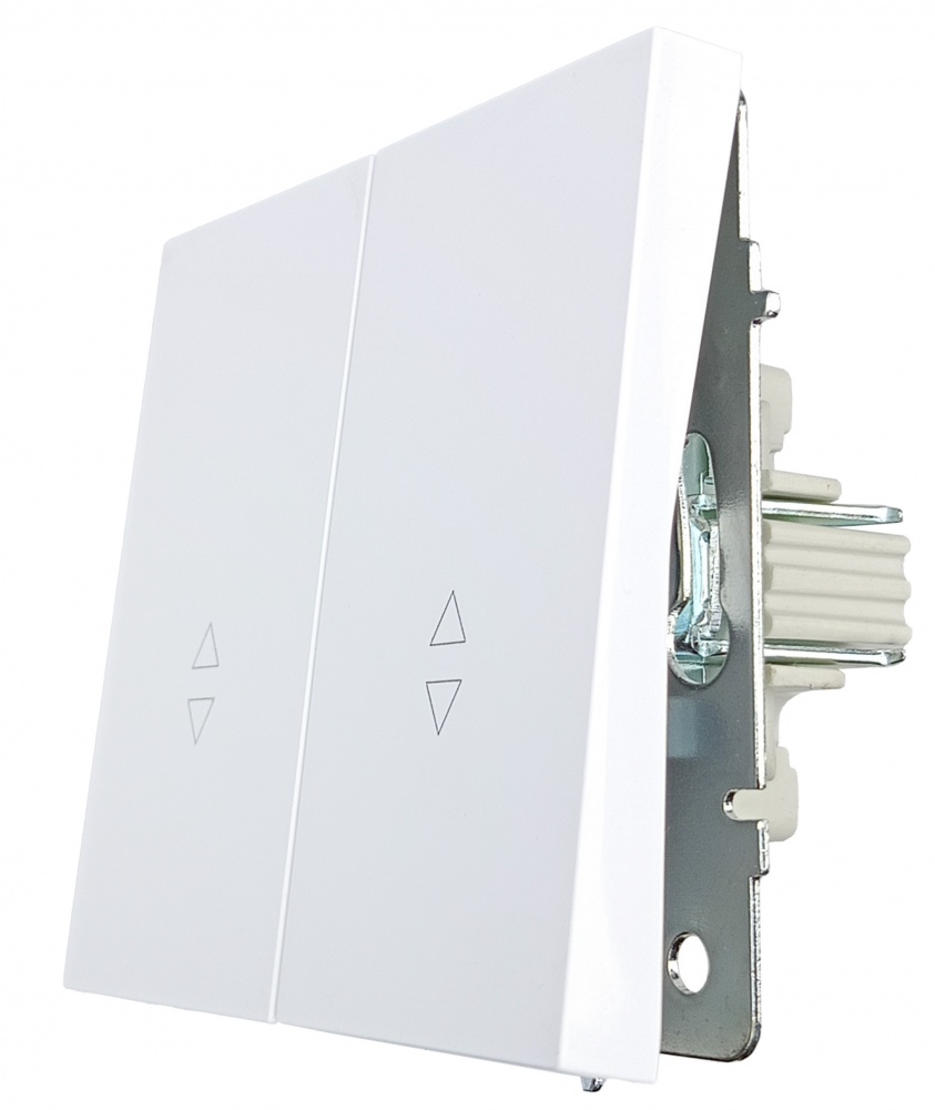 Механізм вимикача прохідний двоклавішний HausMark Juna без підсвітки білий