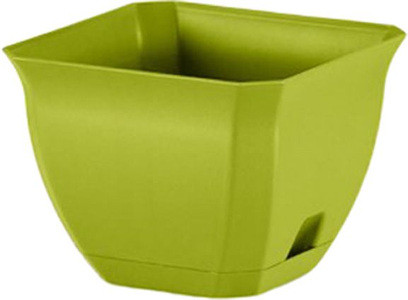 Горшок пластиковый NOLEKS с подставкой Луна 21х21 см квадратный 4,6 л киви 