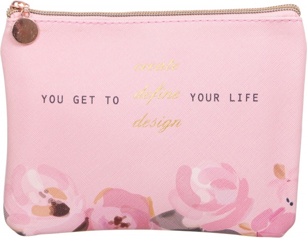 Пенал на блискавці Романтика ID13665 рожевий із малюнком