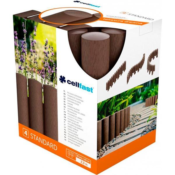 Ограждение для газона Cellfast Standart 2,3 м коричневое