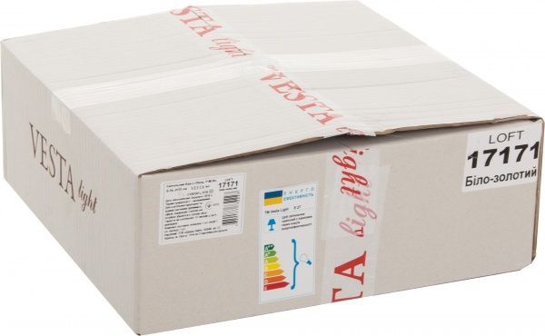 Бра Vesta Light 1x40 Вт E14 белый с золотистым LOFT 17171 біло-золотий 