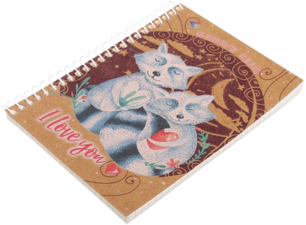 Тетрадь школьная Крафт А6 на пружину 60 листов в клеточку