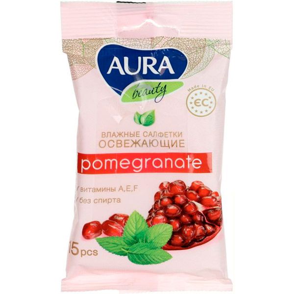Салфетки влажные Aura Beauty Освежающие 15 шт