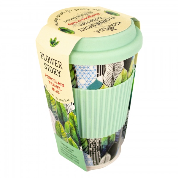 Чашка с крышкой Flower story 440 мл 21-279-122 Keramia
