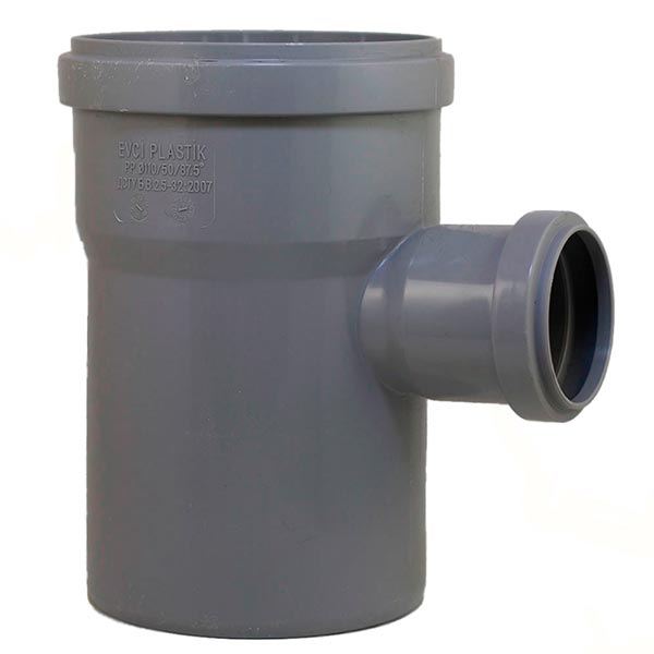 Трійник каналізаційний EVCI Plastik 110x50 мм 90°