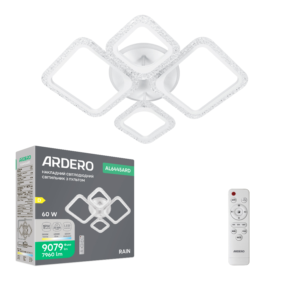 Люстра светодиодная ARDERO 4xLED-модуль белый AL6445