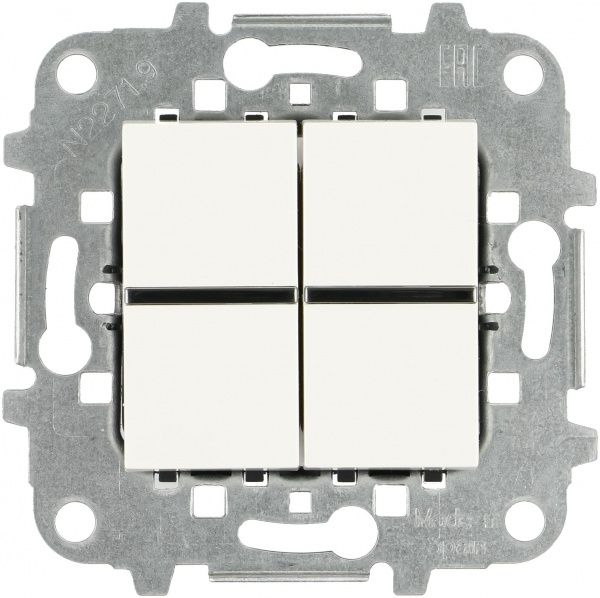 Выключатель проходной двухклавишный ABB Zenit без подсветки 10 А 230В IP20 белый N2242 BL Z