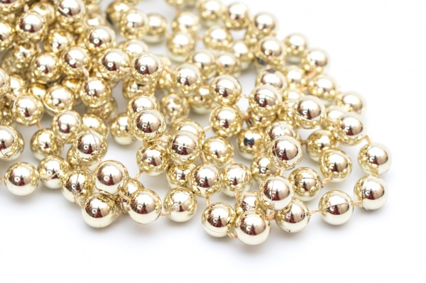 Бусы для елки Девилон 250461 10мм 8 м шампань