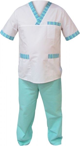 Костюм хирургический Торнадо Сису р. L 52-54 рост 3-4 34123-10-6ч-52-3 белый с салатовым