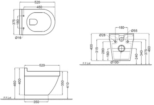 Унітаз підвісний Jaquar Solo Rimless з сидінням Slim SLS-BLM-6953BIUFSM