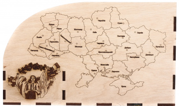 Органайзер настольный Моя страна 27,2x16,4x10,2 см с подставкой для телефона дерево Nice goods