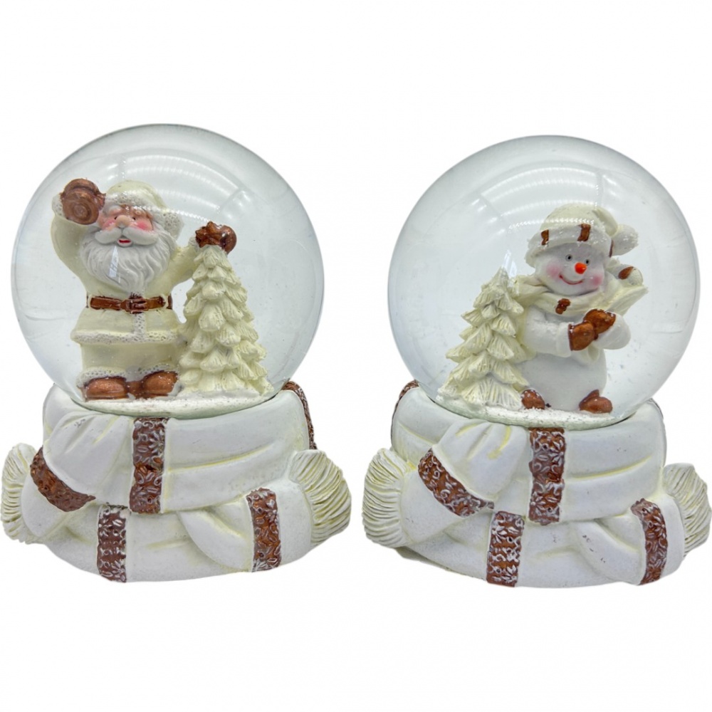 Куля новорічна Zhongyang Economic Сніговик/ Санта з шарфиком в асортименті ZY24058K