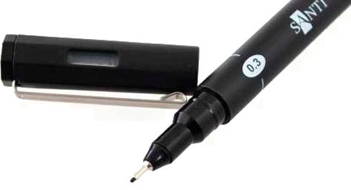 Линер Santi Fine Line черный, 0,3 мм 