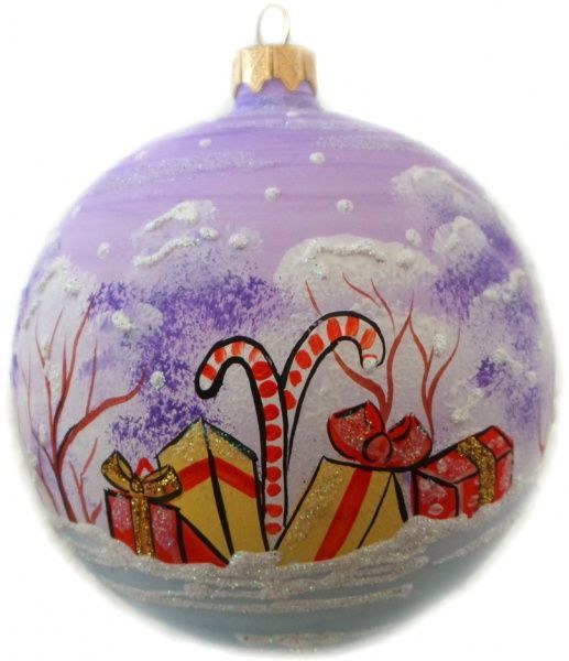 Куля скляна Дід Мороз 1 d100 К-411-100 фіолетовий