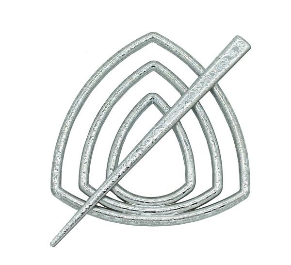 Заколка Трикутник d95 мм мокре срібло В0003-2а MISLT