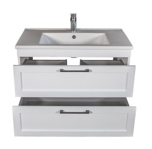 Тумба подвесная ScandiSPA Inari белый мат с умывальником Arte 85 см