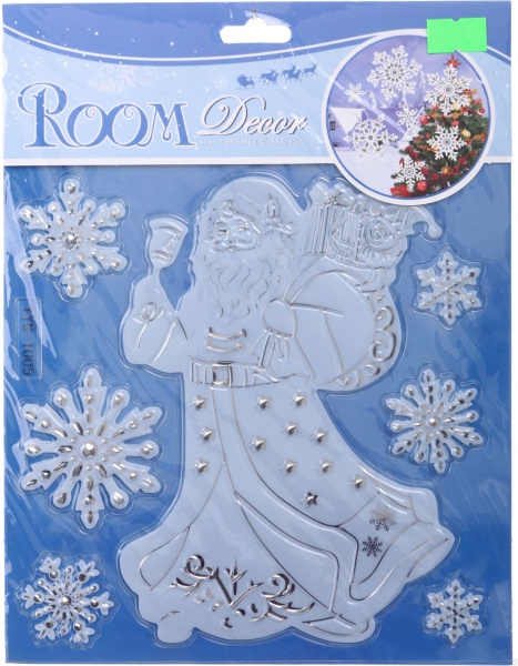 Наклейка декоративная силиконовая микс (4 дизайна) в ассортименте 17x17 см