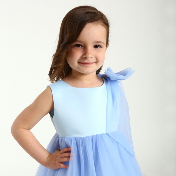 Платье Maya-MI Бант с лентой 0105-0023-11-1 р.140 голубой 