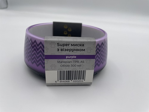 Миска AnimAll для собак з візерунком PS05020 300 мл фіолетовий