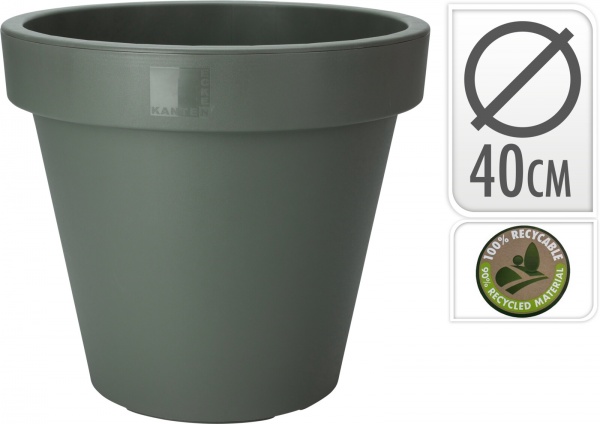 Кашпо пластикове круглий зелений (Y54199850) 