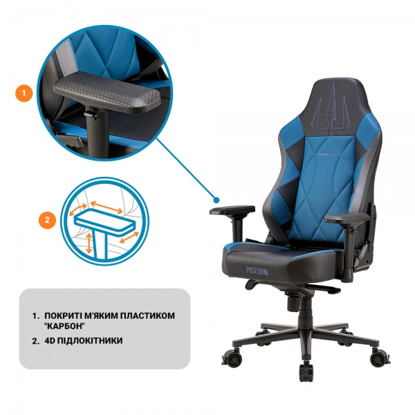 Кресло игровое FRAGON 7X Series Poseidon черно-синий 