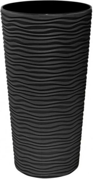 Вазон пластиковий Алеана Фьюжн d16*30см круглий 4л граніт 