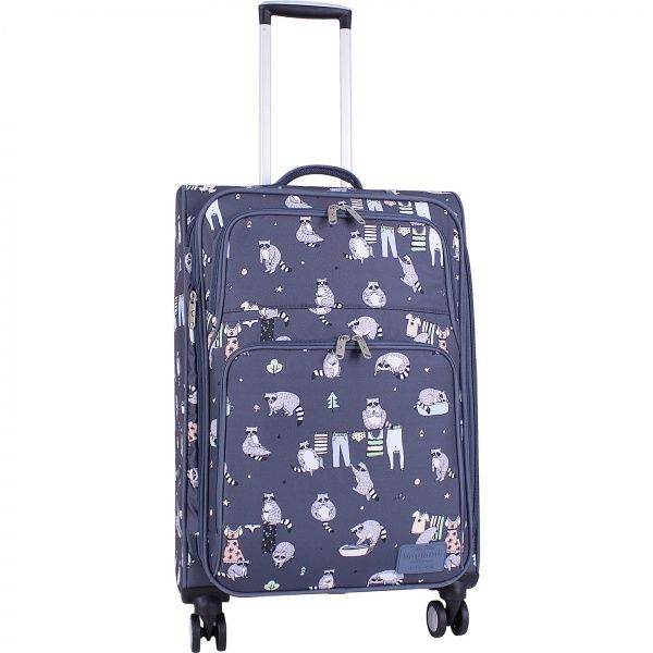 Чемодан Bagland Леон 70 л серый с рисунком 220 (0037966244) 