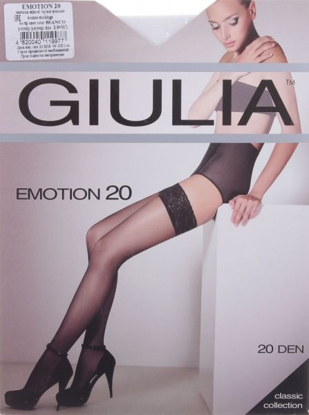 Панчохи Giulia bianco EMOTION р. 3/4 20 den білий 