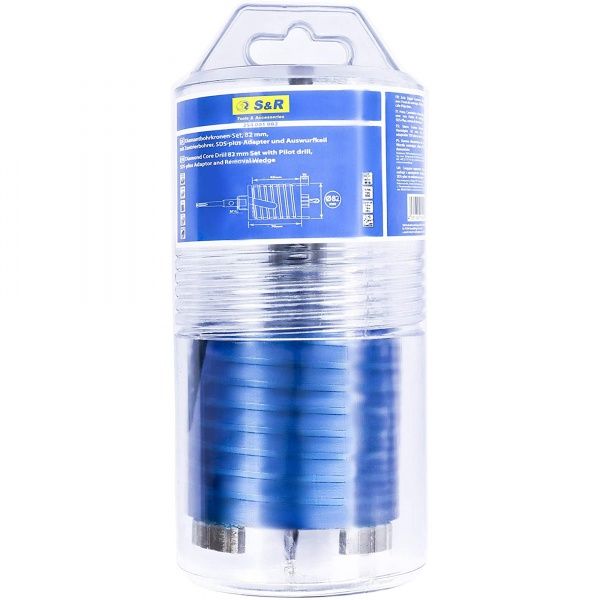 Коронка алмазна S&R 82 мм для залізобетону, бетону, цегли 254001082