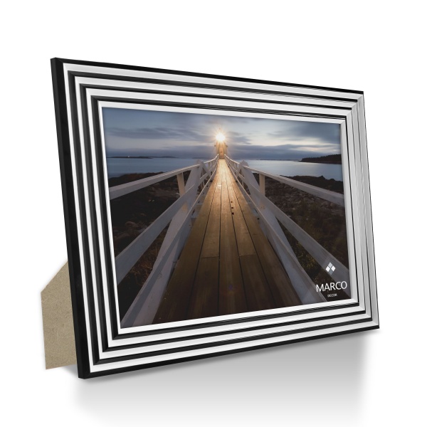Рамка для фотографии со стеклом MARCO decor 4017 1 фото 15х20 см бело-черный 