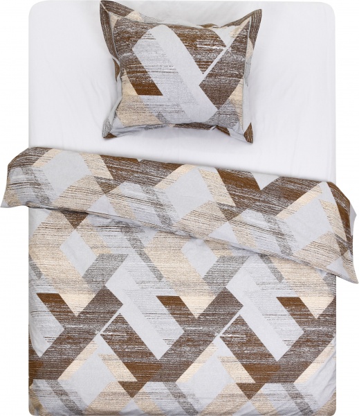 Комплект постільної білизни Artex 1,5 сірий із принтом La Nuit (без простирадла) 