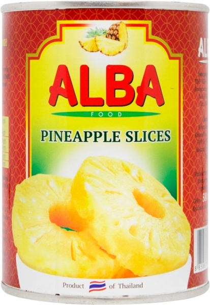 Ананас консервований ALBA FOOD кільцями в сиропі 580 мл 