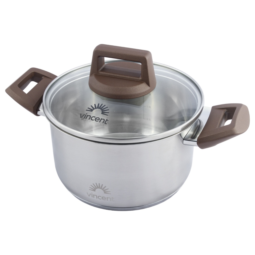 Кастрюля с крышкой Vincent 18 см 2,4 л VC-3186-18