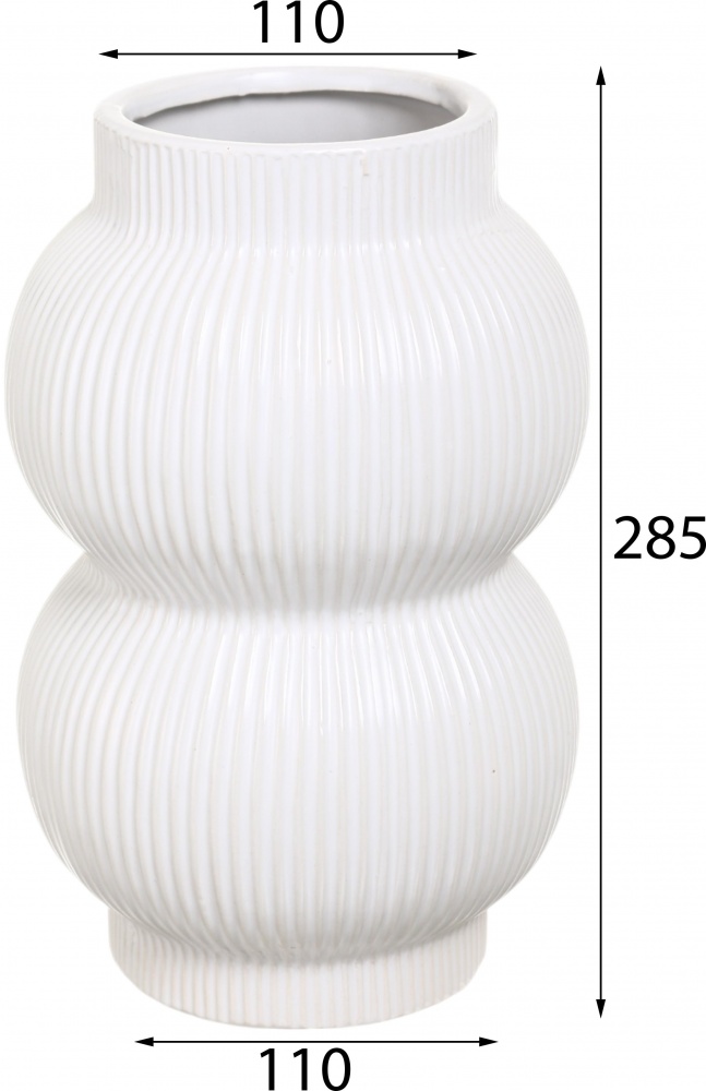 Ваза керамічна Sensio Mambo 25,5 см біла PS33431