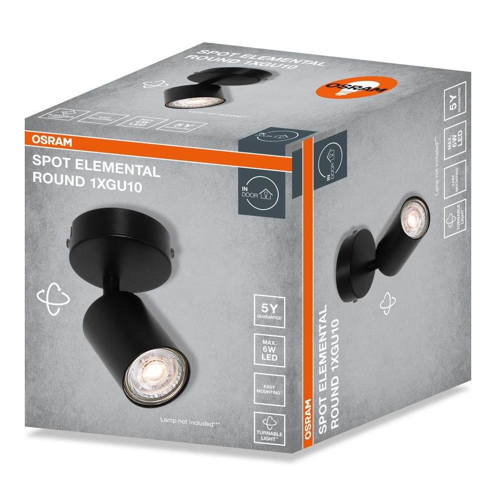 Спот Osram Elemental 1xGU10 черный