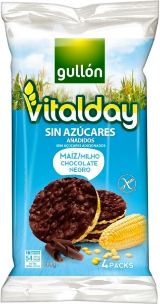 Хлібці Gullon Vitalday з шоколадом без цукру та глютену 100г 8шт/ящ (8410376055702)