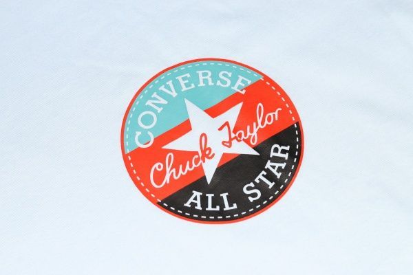 Футболка Converse STRIPED CHUCK PATCH TEE CHAMBRAY 10021497-451 р. XL блакитний