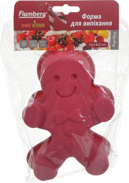 Форма для выпекания кекса Magic Ring Человечик 16х14х3 см бордо Flamberg Smart Kitchen
