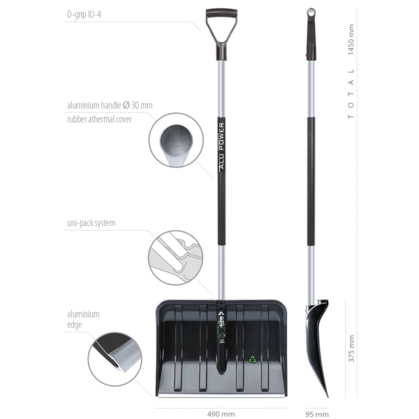 Лопата для снігу Time Eco Alpin Alutube eco 49x145 см ILT2TB