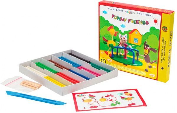 Пластилин Веселые друзья 10 цветов 150 г 331016 Гамма