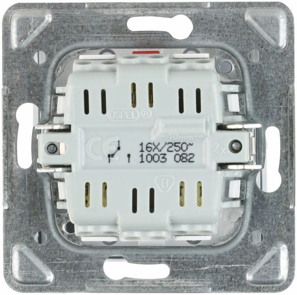 Вимикач прохідний одноклавішний Ospel Impresja без підсвітки 16 А 250В IP20 білий