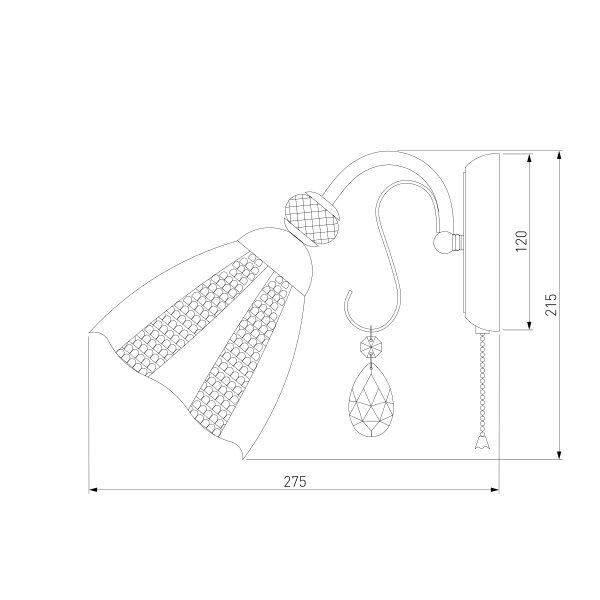 Бра Strotskis Floranse 1x60 Вт E27 білий/прозорий 30155/1 (білий) 