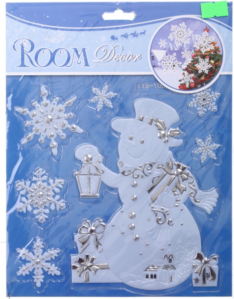 Наклейка декоративная силиконовая микс (4 дизайна) в ассортименте 17x17 см