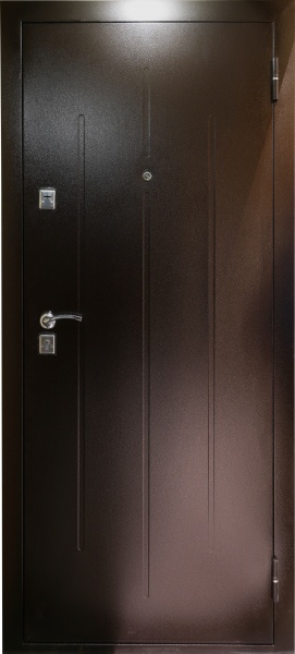 Двері вхідні металеві Y1S043C056 2 замки (соти) коричневий 2050x950 мм праві